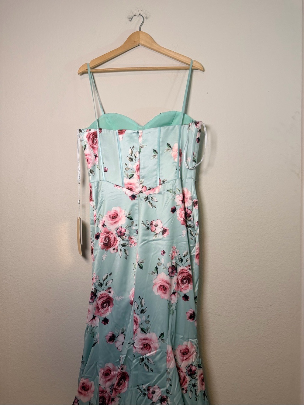 Portia & Scarlett PS26000 Mint Floral Corset Mermaid Gown 12 NWT $499 - Picture 9 of 13